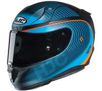 HJC NC Casque Moto Hommes, Bleu/Orange, L