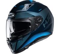 HJC NC Casque Moto Hommes, Noir/Bleu, L
