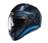 HJC NC Casque Moto Hommes, Noir/Bleu, M