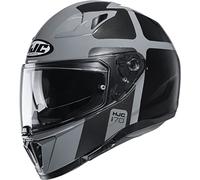 HJC NC Casque Moto Hommes, Noir/Gris, S