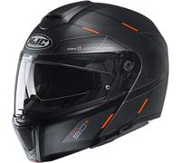 HJC NC Casque Moto Hommes, Noir/Orange, XS