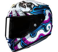 HJC RPHA 12 Kraken Casque, Blanc/bleu/violet/jaune, Taille L (58/59)