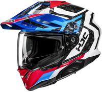 HJC RPHA 60 Dakar Casque d’enduro, blanc-rouge-bleu, taille 2XL pour homme