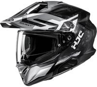 HJC RPHA 60 Dakar Casque d’enduro, noir-blanc-argent, taille M pour homme
