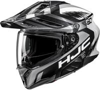 HJC RPHA 60 Quid Casque d’enduro, noir-blanc-argent, taille L pour homme