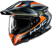 HJC RPHA 60 Quid Casque d’enduro, Orange/Noir/Argent/Or, Taille S (55/56)