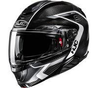 HJC RPHA 91 Carbon Lagos Casque, Noir/Blanc, Taille L (58/59)