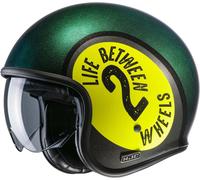HJC V30 Harvey Casque à réaction, jaune/vert, Taille S (55/56)