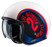 HJC V30 Harvey MC21 Casque Jet Blanc/Bleu/Rouge XS unisex