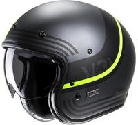 HJC V31 Byron Retro Casque Jet, gris/jaune, Taille L (58/59)