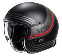 HJC V31 Byron Retro Casque Jet, noir-gris-rouge, taille S pour homme