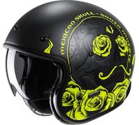 HJC V31 Desto Retro Casque Jet, noir/jaune, Taille L (58/59)