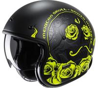 HJC V31 Desto Retro Casque Jet, noir/jaune, Taille XS (54/55)