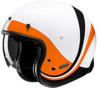 HJC V31 Emgo Retro Casque jet, Blanc/Noir/Orange, Taille S (55/56)