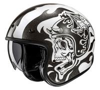 HJC V31 Flame Casque jet, noir-blanc, taille XL pour homme