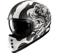 HJC V60 Flame Casque, Noir/Blanc, Taille M (57/58)