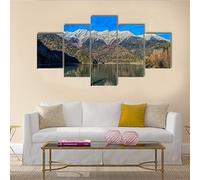 HJDGLP Tableau Multi Panneau 5 parties Tableau sur Toile,tableau mural decoration salon moderne xxl,cadre,accroche cadre sans percer,Lac Ritz dans les montagnes d’Abkhazie,Créatif Cadeau,200x100cm
