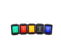 HJDIPCKYVG 5 pcs Couleur Mixing 12V Switch KCD4 Boat-Shaped Rocker Power Button ON-Off-ON 6pin with Light