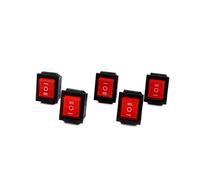 HJDIPCKYVG 5pcs Red 220V Switch KCD4 Boat-Shaped Rocker Power Button ON-Off-ON 6pin with light
