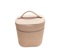 HJDMO Trousse de maquillage en cuir synthétique avec séparateur amovible Séparation humide et sec Grande capacité pour articles de toilette de voyage, Sakura Rose avec sangles, 20*14*15(cm), Classique