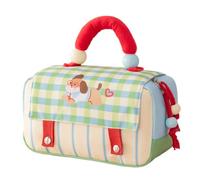 HJDMO Trousse de maquillage en polyester matelassé en forme de maison pour femme avec double fermeture éclair et poignée, Chiot vert, Classique