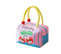 HJDMO Trousse de maquillage en polyester matelassé en forme de maison pour femme avec double fermeture éclair et poignée, Rose cerise., Classique
