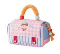 HJDMO Trousse de maquillage en polyester matelassé en forme de maison pour femme avec double fermeture éclair et poignée, Garçon à carreaux rose, Classique