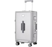 HJDQMDHA Silencieux Valise légère à Coque Rigide avec Cadre en Aluminium, avec roulettes, sans Fermeture éclair, pour Hommes et Femmes Lisse
