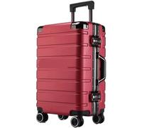 HJDQMDHA Silencieux Valises à Bagages à roulettes pivotantes à Double rangée, Valise d'affaires en aluminium, boîtier de Chariot Portable de Voyage, Double Serrure à Combinaison Tsa Lisse