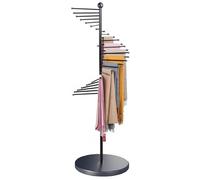 HJDSUDU Porte-écharpe en métal autoportant, Porte-écharpe en Spirale de, Support en métal sur Pied, étagère de présentation, pour Magasin de vêtements à Domicile,Noir,42 * 25 * 170cm