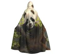 HJFCZH Adorable petit panda imprimé Halloween adulte cape à capuche grande cape à capuche avec nœud papillon, sans fermeture éclair