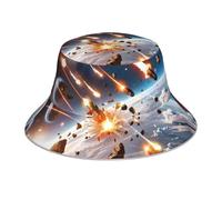HJFCZH Asteroid Impact Picture Chapeau cloche réfléchissant - Couvre-chef unisexe de protection solaire pour homme et femme, noir