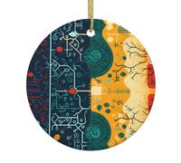 Hjfczh Avantage du cerveau gauche et droit - Décoration circulaire en céramique - Décoration de supermarché - Fête de Noël d'hiver - Maison