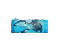 HJFCZH Bandeau à nœud pour bébé avec imprimé dauphin en mer - Accessoire doux et extensible pour cheveux de nouveau-né pour séances photo et cadeaux de fête prénatale - Couche en tricot doux pour les
