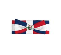 HJFCZH Bandeau à nœud pour bébé imprimé République dominicaine - Accessoire doux et extensible pour cheveux de nouveau-né pour séances photo et cadeaux de fête prénatale - Couche en tricot doux pour