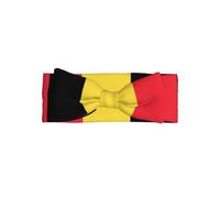 HJFCZH Bandeau avec nœud imprimé drapeau de la Belgique - Mélange de nylon doux et doux pour la peau pour séances photo de nouveau-né et cadeaux de fête prénatale