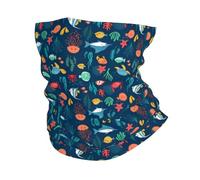 HJFCZH Bandeau de sport multifonction avec imprimé poisson océan, tortue, méduse - Cache-cou extensible sans couture pour la course, la randonnée, le cyclisme et la plage - Doux, séchage rapide