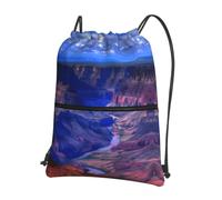 HJFCZH Beauty Grand Canyon Prints Sac à dos à fermeture éclair avec cordon de serrage - Sac de gym ultra durable et résistant à l'eau pour les voyages et le sport - Housse légère et pliable