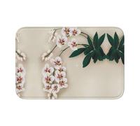 HJFCZH Bell Orchid Prints Tapis à ourlet 40 x 60 cm - Housse de bain en polyester durable avec dos antidérapant pour salle de bain, coiffeuse et suites d'invités