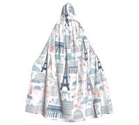 HJFCZH Belle cape à capuche pour adulte imprimée Tour Paris Halloween est une cape super grande, confortable et durable