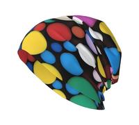 HJFCZH Bonnet tricoté tendance pour adulte, imprimé fragments de couleur, doux, chaud et élastique, convient pour un usage quotidien, les sorties et le sport, noir