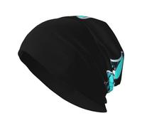 HJFCZH Bonnet tricoté tendance pour adulte Motif papillon percé par une épée Doux Chaud et élastique Convient pour un usage quotidien Sortir et faire du sport Noir