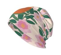 HJFCZH Broken Flower Fox Picture Bonnet en tricot pour adulte - Bonnet extensible doux et confortable pour homme et femme - Noir