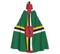 HJFCZH Cape à capuche avec nœud papillon pour adulte Motif drapeau du Commonwealth de Dominique, sans fermeture éclair