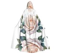 HJFCZH Cape à capuche blanche pour adulte avec motif aquarelle rose pour Halloween assurant un entretien facile et une utilisation durable