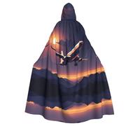 HJFCZH Cape à capuche imprimée avion dans la lumière du soir pour adulte pour diverses fêtes et carnaval