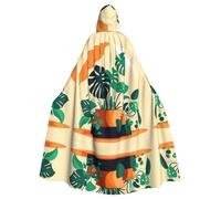 HJFCZH Cape à capuche imprimée en bambou pour adulte Motif tortue de dessin animé Super Large