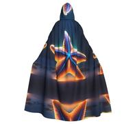 HJFCZH Cape à capuche imprimée étoile de mer lumineuse pour adulte - Super grande cape à capuche