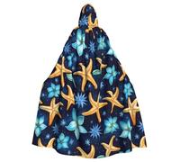 HJFCZH Cape à capuche imprimée fleurs sur la mer pour adulte - Super large