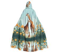 HJFCZH Cape à capuche imprimée girafe maman et bébé pour adulte - Super grande cape à capuche